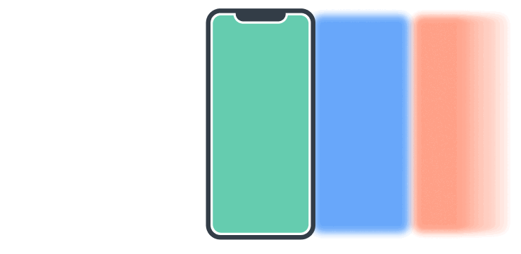 The new screen slides on top of an existing screen from the right hand side.