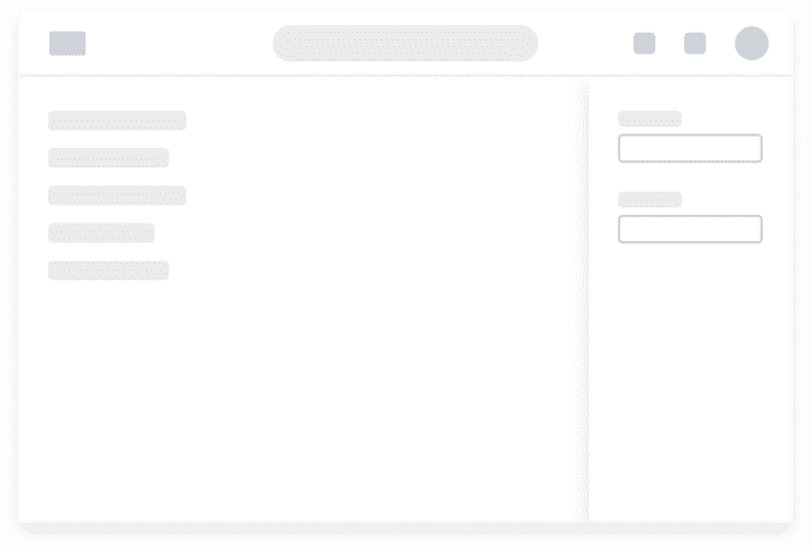 Low-fidelity illustration of a Side Panel fixed to the right of the screen. The Panel contains input fields.
