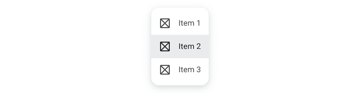 pressed state of list items in a menu