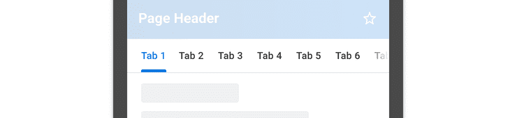 Image of scrollable tabs, overflowing to the right
