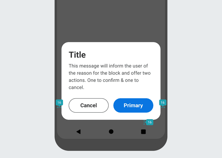 Left and right padding for an alert dialog