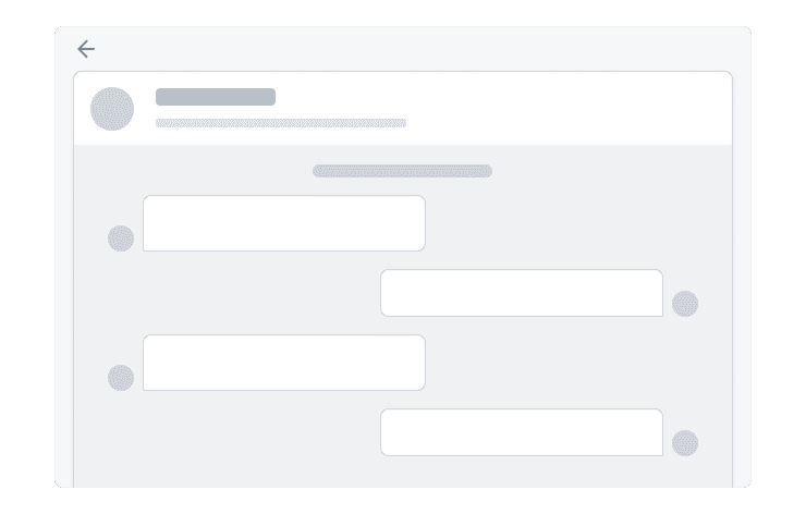 Stylised illustration of a message thread with four items