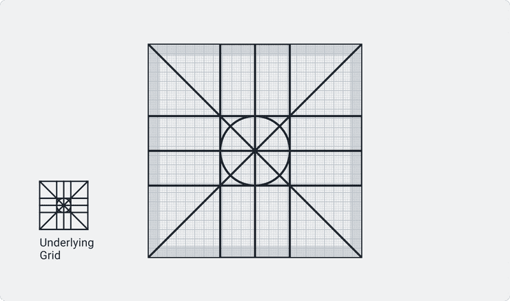 Example of a Applet icons underlying grid.
