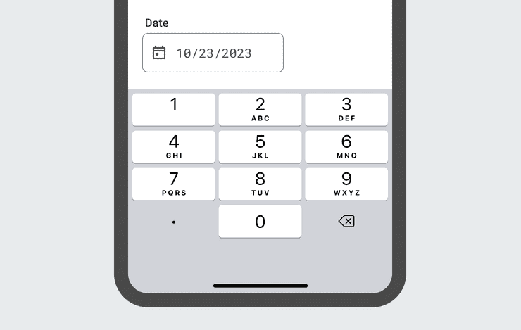 image of a date input along with a numberpad