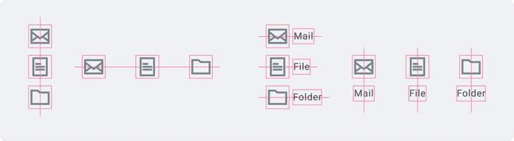 Example of icon alignment.