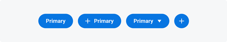 Image of Primary No Icon, Leading, Trailing, and Icon Only variants