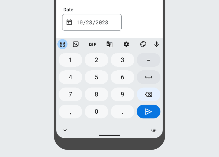 image of a date input along with a numberpad