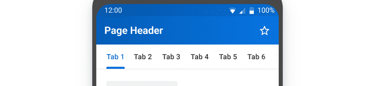 Image of scrollable tabs, overflowing to the right