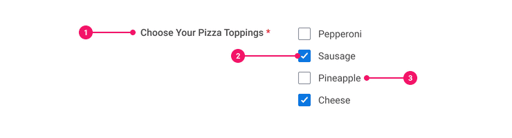 Image of a Checkbox Group in its default state.