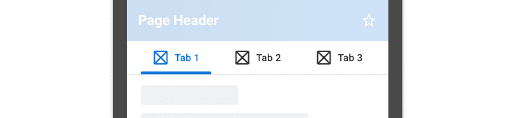 Image of tabs with icons.