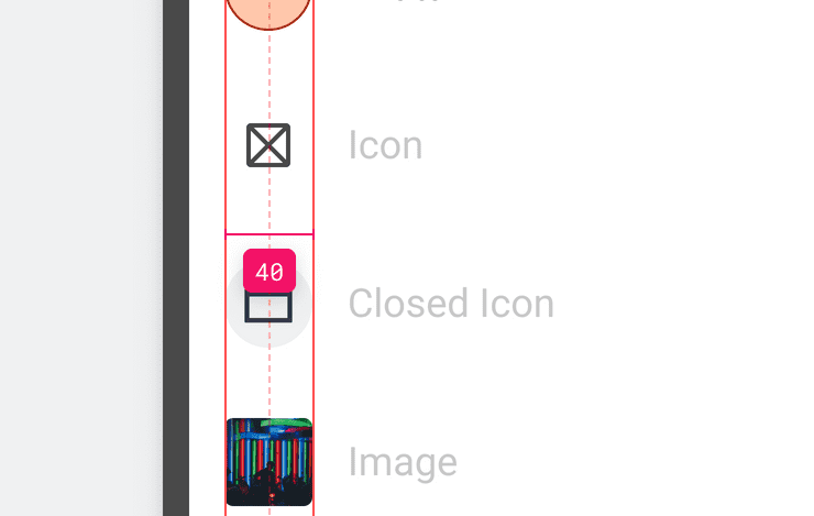 Visual elements are left aligned 16dp away from the left edge.
