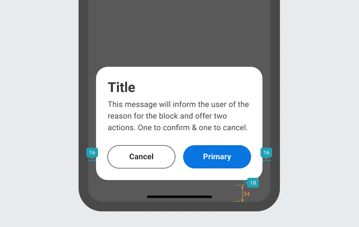 Left and right padding for an alert dialog