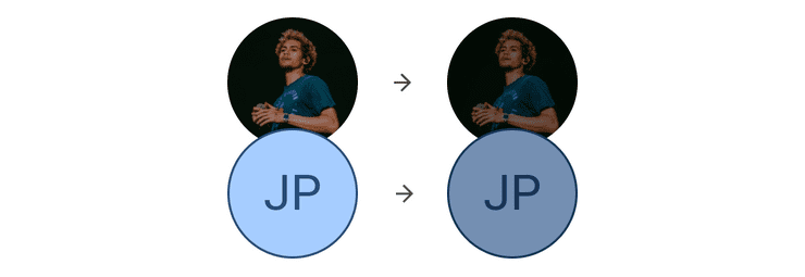 The pressed state of a standalone avatar