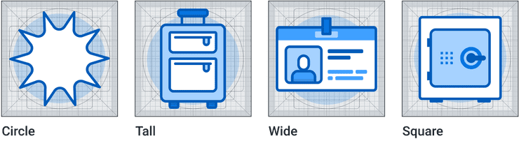 Example of Applet icons respective key shapes.