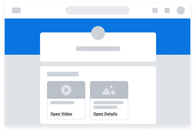 Low-fidelity image of a Card component with truncated text. A Tertiary Button reads “Open Details”.