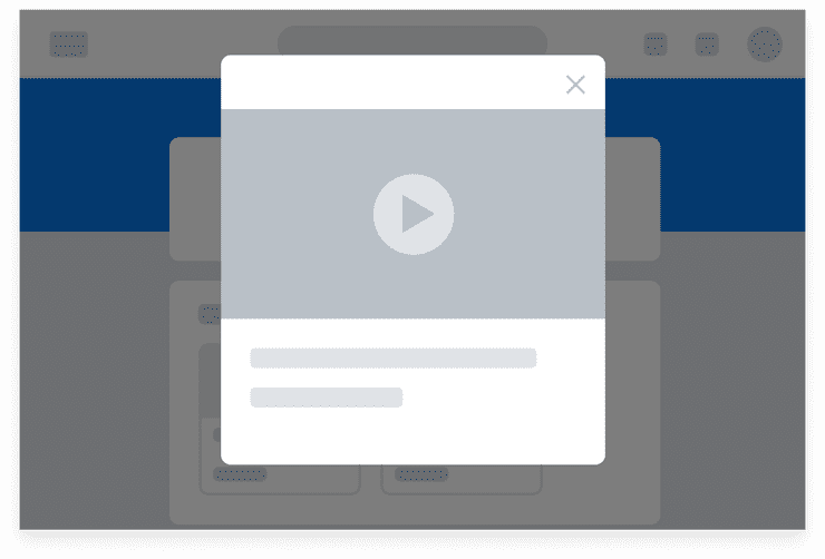 Low-fidelity illustration of a Modal overlay over the page.