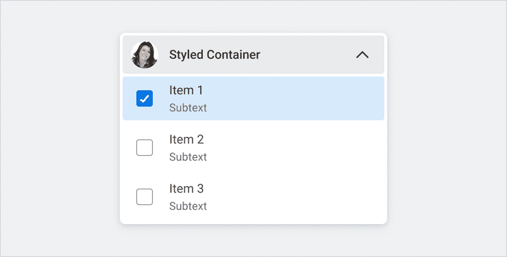 Expandable with depth applied against a grey background.