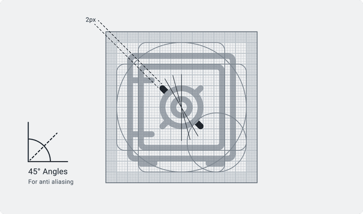 Angles of degrees illustration for Accent Icons.
