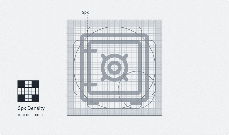 Density of pixels illustration for Accent Icons.