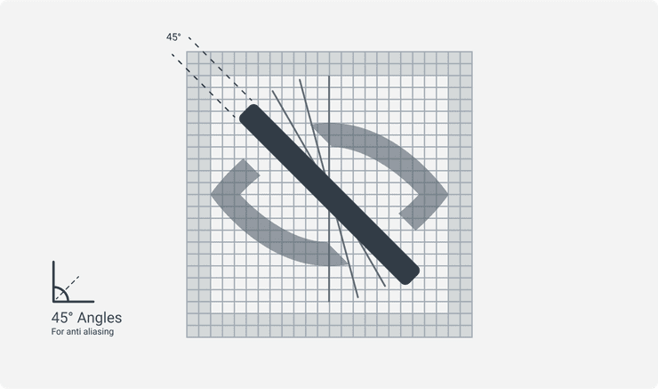 Angles of degrees illustration for System Icons.