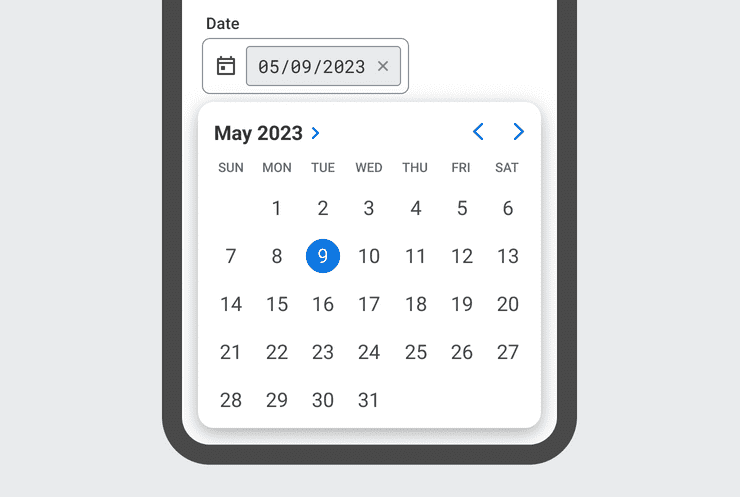 Image of the native iOS compact date picker