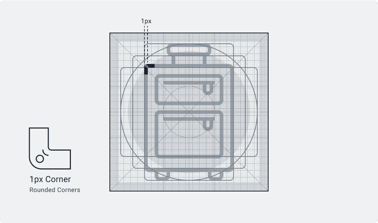 Example of an Applet icons corner radius.